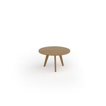 Unity coffee table 800dia with solid oak leg in oak - UCC8-O