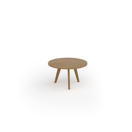 Unity coffee table 800dia with solid oak leg in oak - UCC8-O