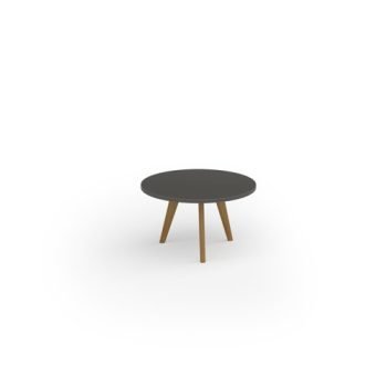 Unity coffee table 800dia with solid oak leg in onyx grey - UCC8-OG