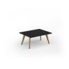 Unity coffee table 1000w x 800d with 4x solid oak legs top in black - UCR108-BK