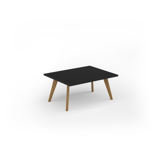 Unity coffee table 1000w x 800d with 4x solid oak legs top in black - UCR108-BK