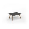 Unity coffee table 1000w x 800d with 4x solid oak legs top in onyx grey - UCR108-OG