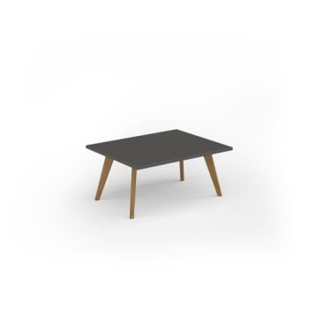 Unity coffee table 1000w x 800d with 4x solid oak legs top in onyx grey - UCR108-OG