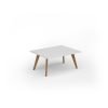 Unity coffee table 1000w x 800d with 4x solid oak legs top in white - UCR108-WH