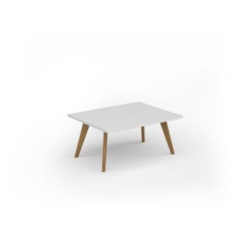 Unity coffee table 1000w x 800d with 4x solid oak legs top in white - UCR108-WH