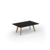Unity coffee table 1200w x 800d with 4x solid oak legs top in black - UCR128-BK