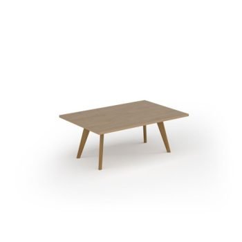 Unity coffee table 1200w x 800d with 4x solid oak legs top in Kendal oak - UCR128-KO