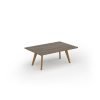 Unity coffee table 1200w x 800d with 4x solid oak legs top in Nebraska oak - UCR128-NO