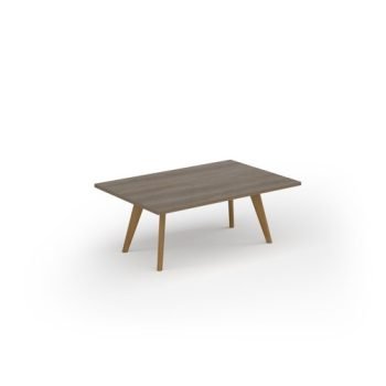 Unity coffee table 1200w x 800d with 4x solid oak legs top in Nebraska oak - UCR128-NO