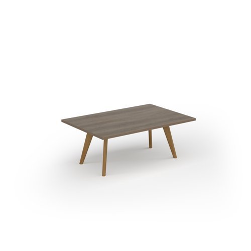 Unity coffee table 1200w x 800d with 4x solid oak legs top in Nebraska oak - UCR128-NO