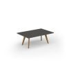 Unity coffee table 1200w x 800d with 4x solid oak legs top in onyx grey - UCR128-OG