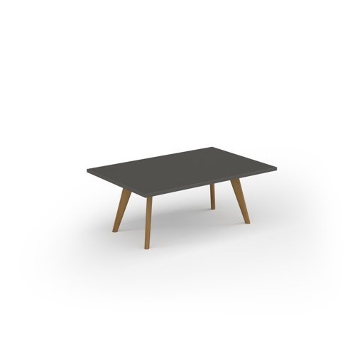 Unity coffee table 1200w x 800d with 4x solid oak legs top in onyx grey - UCR128-OG