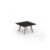 Unity coffee table 800w x 800d with 4x solid oak legs top in black - UCR88-BK