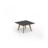 Unity coffee table 800w x 800d with 4x solid oak legs top in onyx grey - UCR88-OG