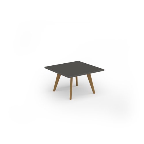 Unity coffee table 800w x 800d with 4x solid oak legs top in onyx grey - UCR88-OG
