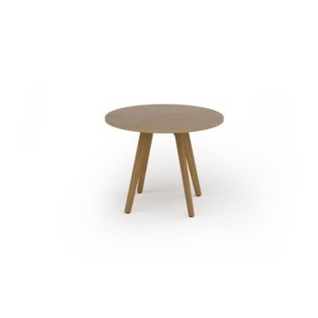 Unity circular dining table 1000dia with solid oak leg in Kendal oak - UDC10-KO