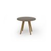 Unity circular dining table 1000dia with solid oak leg in Nebraska oak - UDC10-NO
