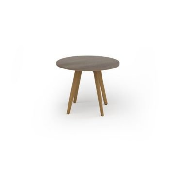 Unity circular dining table 1000dia with solid oak leg in Nebraska oak - UDC10-NO