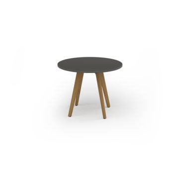 Unity circular dining table 1000dia with solid oak leg in onyx grey - UDC10-OG