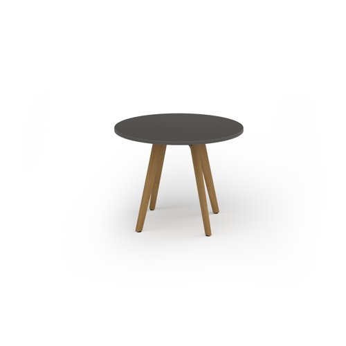 Unity circular dining table 1000dia with solid oak leg in onyx grey - UDC10-OG