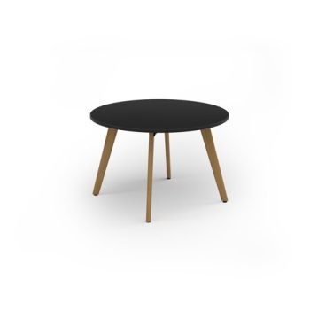Unity circular dining table 1200dia with solid oak leg in black - UDC12-BK