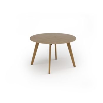 Unity circular dining table 1200dia with solid oak leg in Kendal oak - UDC12-KO
