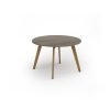 Unity circular dining table 1200dia with solid oak leg in Nebraska oak - UDC12-NO