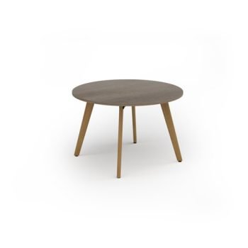 Unity circular dining table 1200dia with solid oak leg in Nebraska oak - UDC12-NO