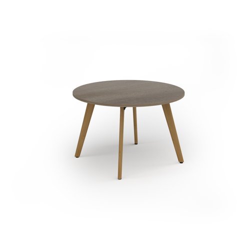 Unity circular dining table 1200dia with solid oak leg in Nebraska oak - UDC12-NO