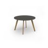 Unity circular dining table 1200dia with solid oak leg in onyx grey - UDC12-OG