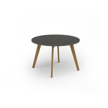 Unity circular dining table 1200dia with solid oak leg in onyx grey - UDC12-OG