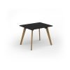 Unity dining table 1000w x 800d with 4x solid oak legs top in black - UDR108-BK