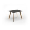Unity dining table 1000w x 800d with 4x solid oak legs top in onyx grey - UDR108-OG