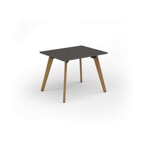 Unity dining table 1000w x 800d with 4x solid oak legs top in onyx grey - UDR108-OG