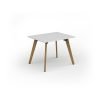 Unity dining table 1000w x 800d with 4x solid oak legs top in white - UDR108-WH