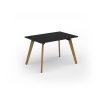 Unity dining table 1200w x 800d with 4x solid oak legs top in black - UDR128-BK