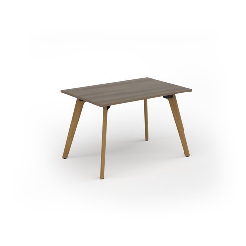 Unity dining table 1200w x 800d with 4x solid oak legs top in Nebraska oak - UDR128-NO