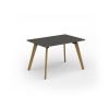 Unity dining table 1200w x 800d with 4x solid oak legs top in onyx grey - UDR128-OG