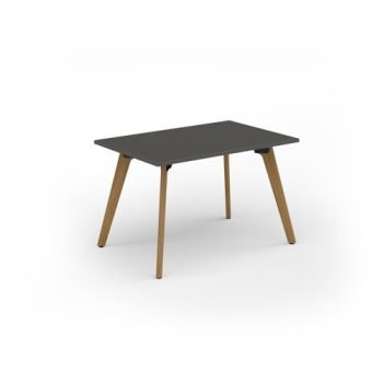 Unity dining table 1200w x 800d with 4x solid oak legs top in onyx grey - UDR128-OG