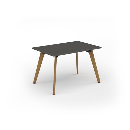 Unity dining table 1200w x 800d with 4x solid oak legs top in onyx grey - UDR128-OG