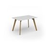 Unity dining table 1200w x 800d with 4x solid oak legs top in white - UDR128-WH