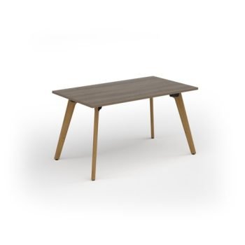 Unity dining table 1400w x 800d with 4x solid oak legs top in Nebraska oak - UDR148-NO