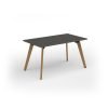 Unity dining table 1400w x 800d with 4x solid oak legs top in onyx grey - UDR148-OG
