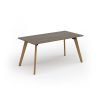 Unity dining table 1600w x 800d with 4x solid oak legs top in Nebraska oak - UDR168-NO