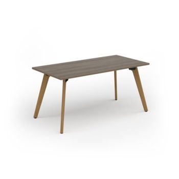 Unity dining table 1600w x 800d with 4x solid oak legs top in Nebraska oak - UDR168-NO