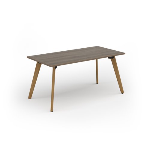 Unity dining table 1600w x 800d with 4x solid oak legs top in Nebraska oak - UDR168-NO