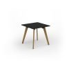 Unity dining table 800w x 800d with 4x solid oak legs top in black - UDR88-BK