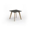 Unity dining table 800w x 800d with 4x solid oak legs top in onyx grey - UDR88-OG