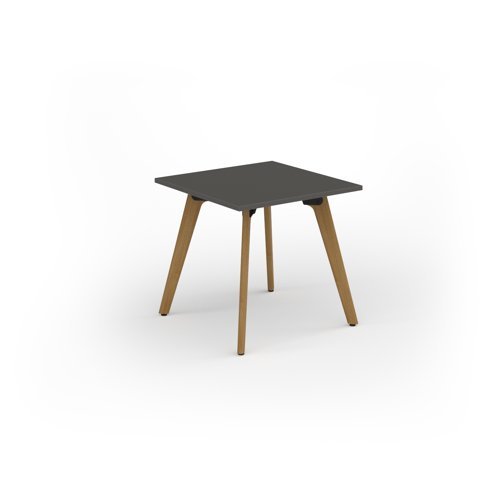 Unity dining table 800w x 800d with 4x solid oak legs top in onyx grey - UDR88-OG