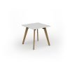 Unity dining table 800w x 800d with 4x solid oak legs top in white - UDR88-WH